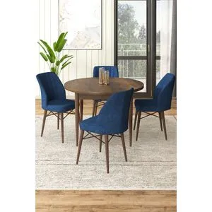 Hanah Home trpezarijski set Rox, sto i 4 stolice, Baroque / teget