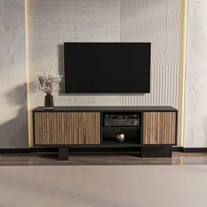 Hanah Home TV komoda Monaco, 150 cm, crna / braon