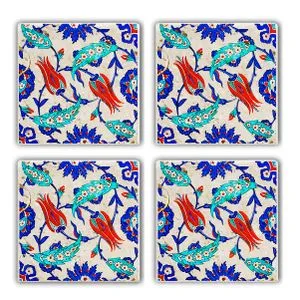 Hermia TAB684054044 Višebojna Staklena Podmetač (4 Komada)