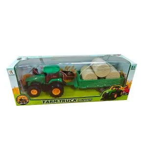 HK Mini traktor sa prikolicom i balama sena, zeleni