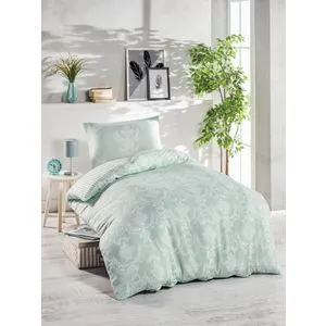 L'essential Maison Pure - Zeleno Beli Set Posteljine za Jednu Osobu