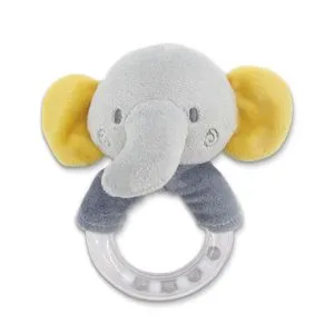 Lorelli Plišana Zvečka Ring  - Elephant Grey Natural