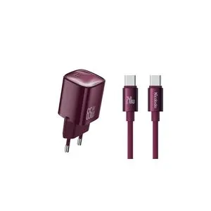 Mcdodo CH-8264 GaN punjač USB-C 65 W + kabl USB-C na USB-C, 1,2 m, bordo