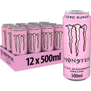 Monster Energy Ultra Strawberry Dreams energetsko piće bez šećera 0,5 l, pakovanje 12 limenki