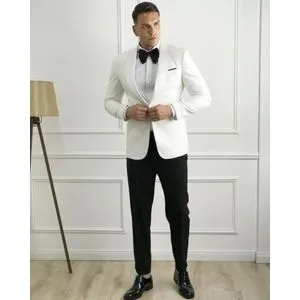 Muški crno beli klasični smoking