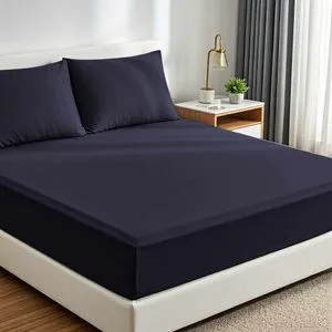 Muslin 100 - Tamnoplava Pojedinačna Posteljina