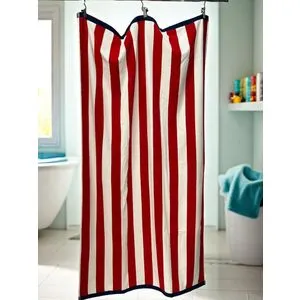 Plažni peškir „Red Stripes“ – 174x102 cm | 100% Pamuk