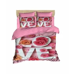 Set posteljine '197 Pink White' za jedan krevet