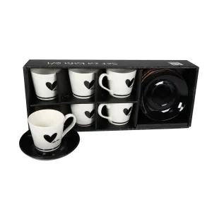 Sigma Porcelan set za kafu 180ml 6/1 (BW/SRCE) RXG-N24106D