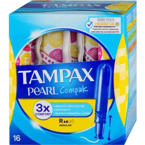 Tampax Pearl Compak Regular tamponi sa aplikatorom, 16 komada