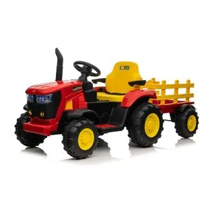 Traktor na akumulator Sa Prikolicom Crveni