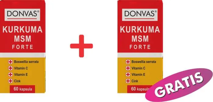 DONVAS Kurkuma MSM forte, 60 kapsula 1+1  GRATIS