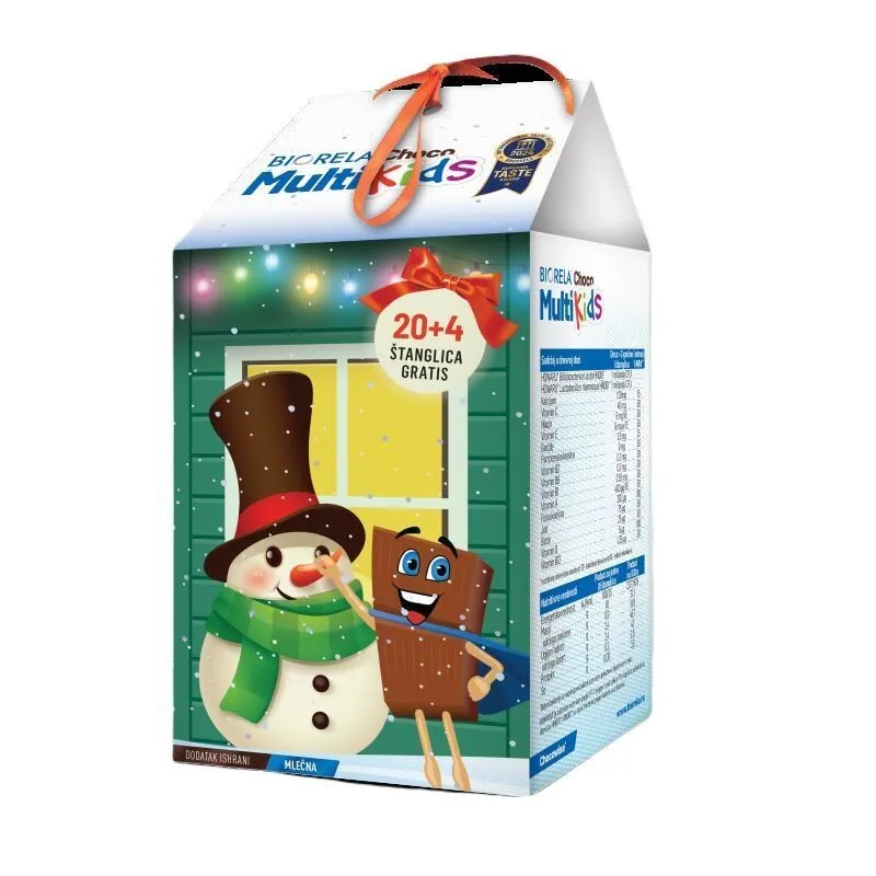 Biorela Choco Multi Kids Novogodišnje štanglice, 20+4 komada