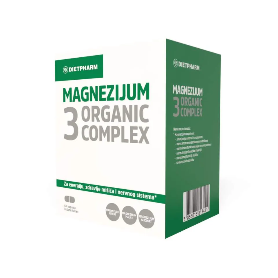 Dietpharm Magnezijum 3 Organic Complex, 60 kapsula