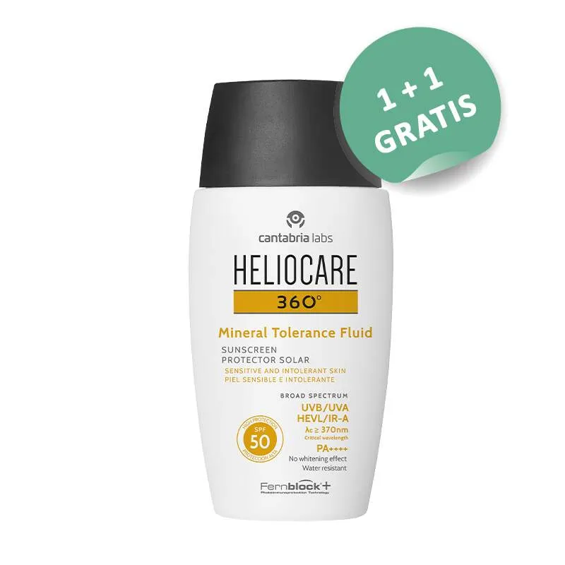 Heliocare 360° Mineral Tolerance Fluid SPF50, 50ml, 1+1 gratis