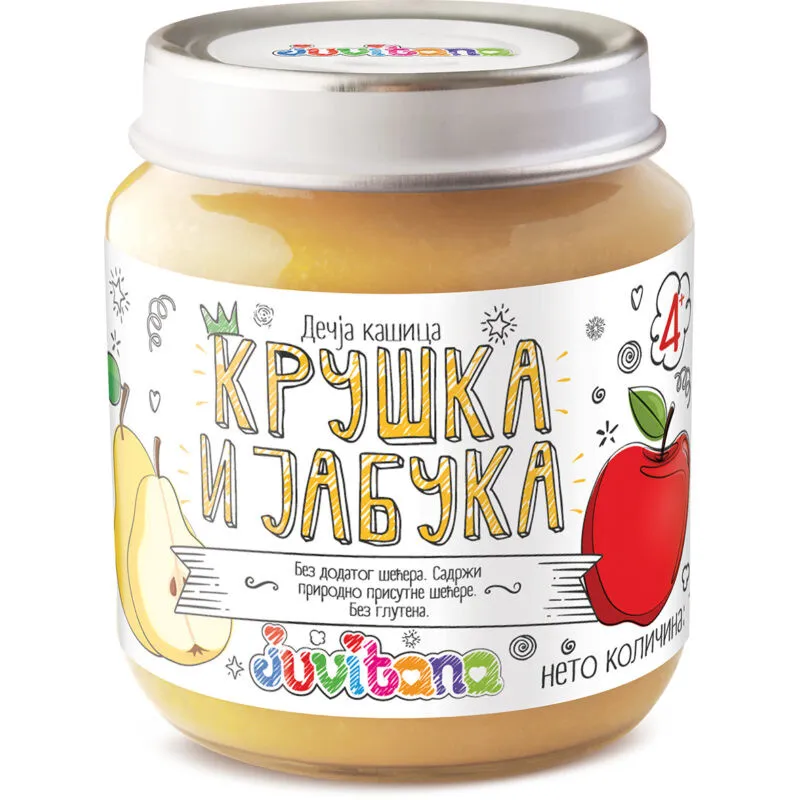 Juvitana Kašica od kruške i jabuke 128g