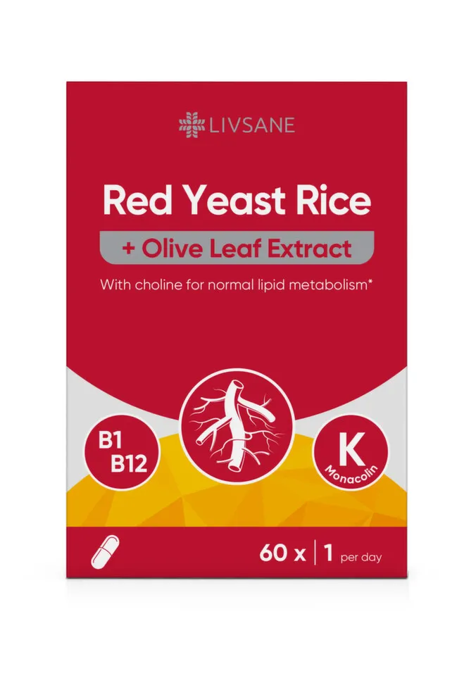 LIVSANE Red Yeast Rice + Olive Leaf Extract, 60 kapsula