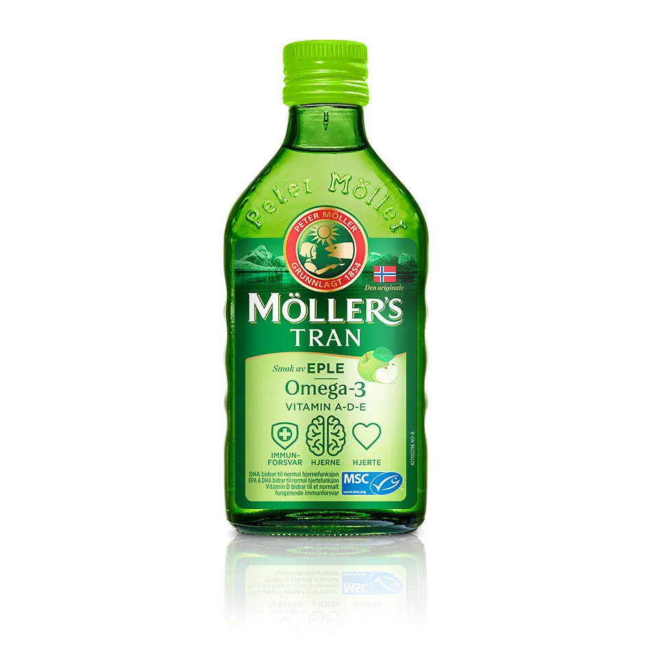 Moller's Omega-3 ulje jetre bakalara, ukus jabuke, 250 ml
