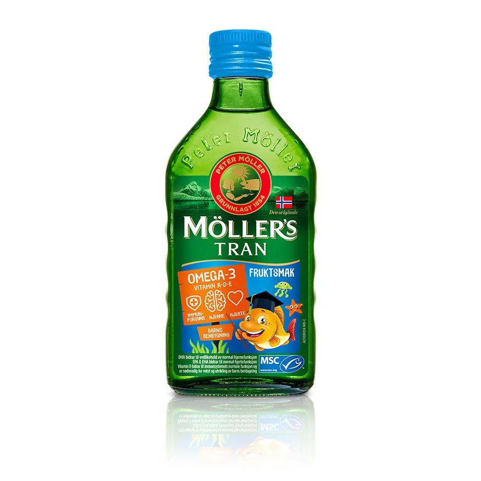 Moller’s Omega-3 ulje jetre bakalara, ukus tutti-frutti, 250 ml