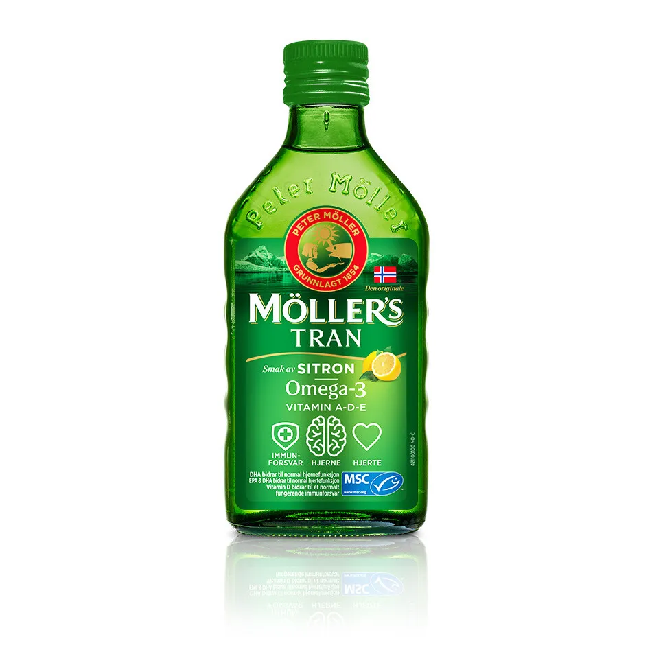 Moller's Omega-3 ulje jetre bakalara, ukus limuna, 250 ml