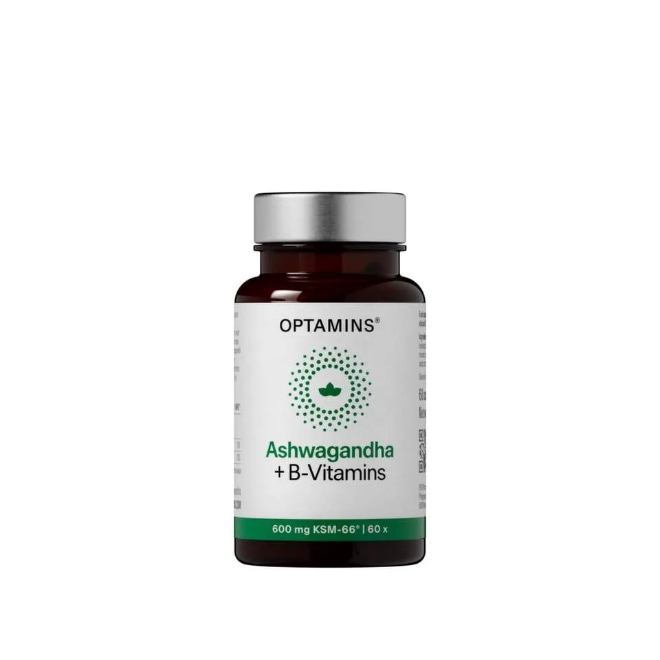 OPTAMINS Ašvaganda + B vitamini, 60 kapsula