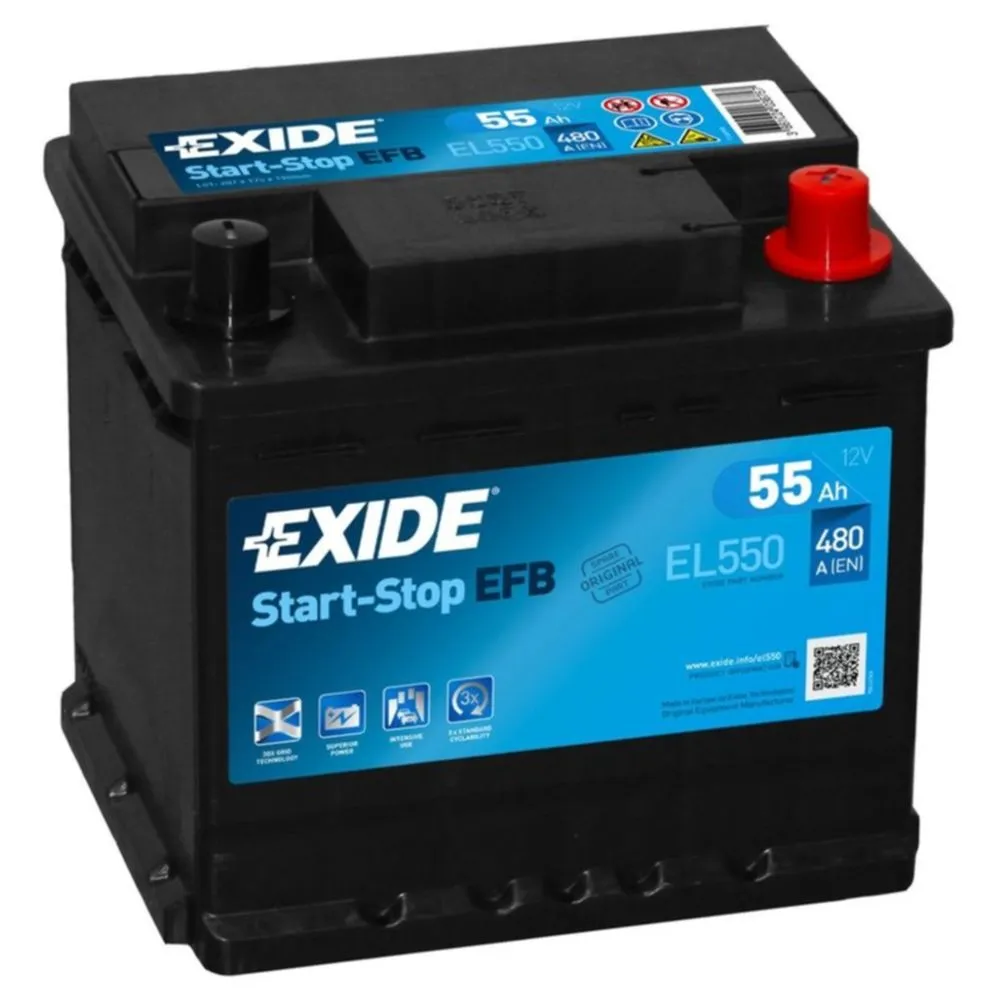EXIDE Start-Stop Akumulator 12V 55Ah 540A EFB desno+