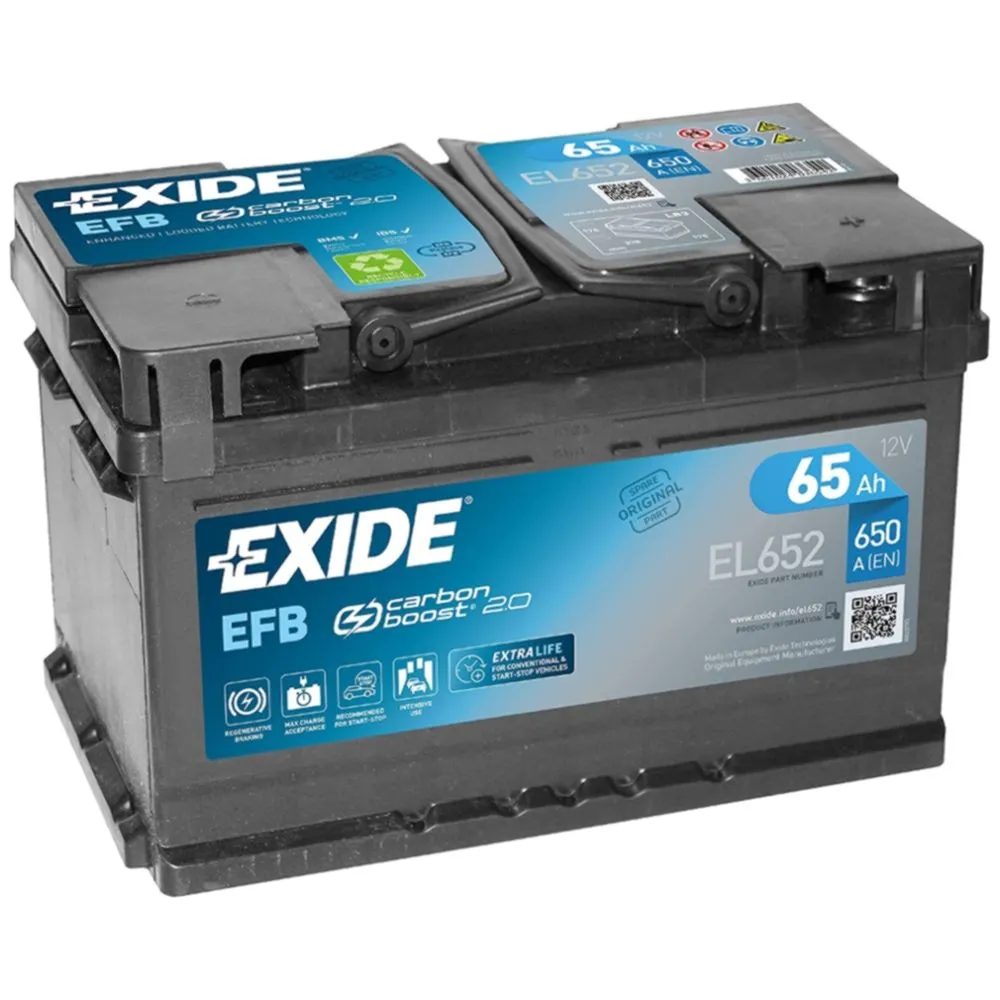 EXIDE Start-Stop Akumulator 12V 65Ah 650A EFB desno+