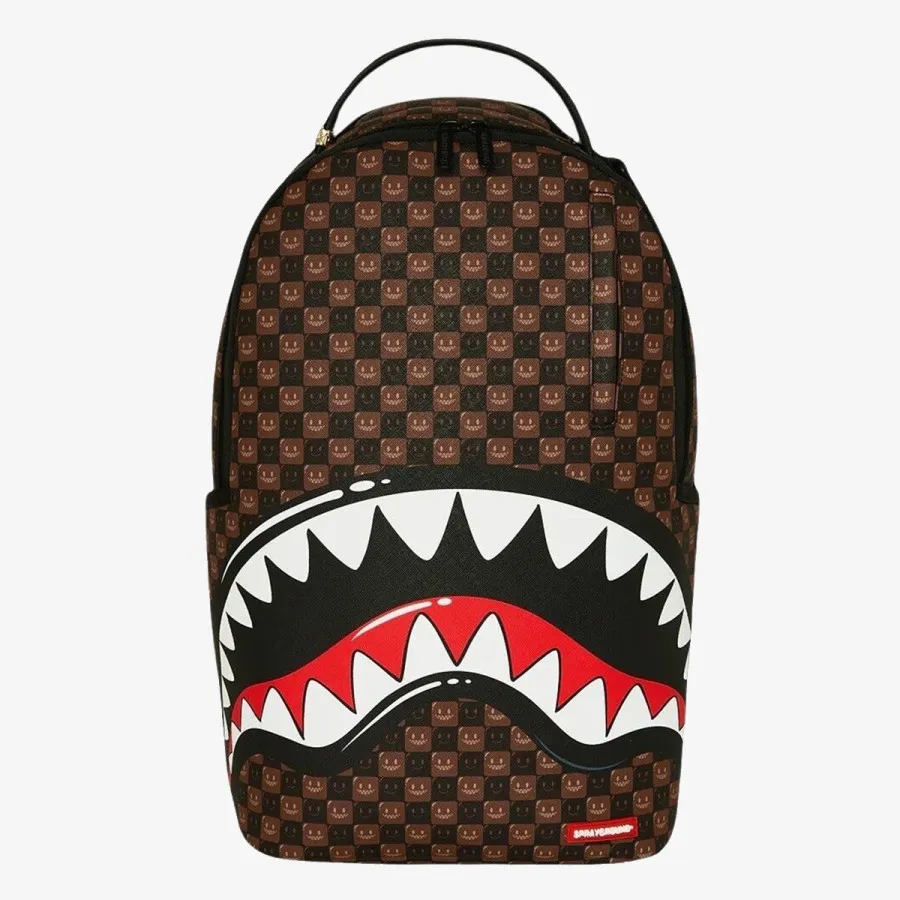 SPRAYGROUND Ranac SHARKS IN PARIS WTF BUBBLE BROWN CHECK B