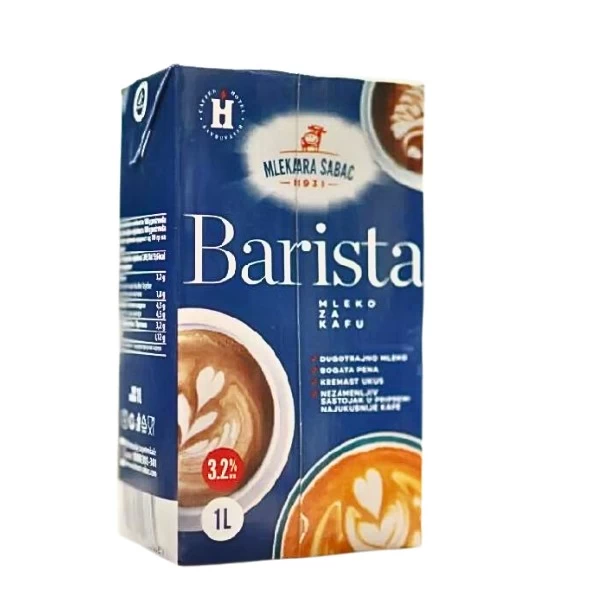 Barista Mleko Mlekara Šabac Dugotrajno 3,2%mm 1l 12 X 1L