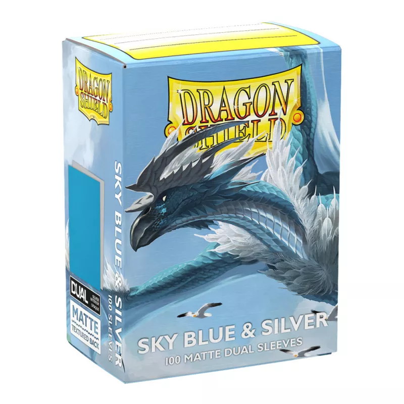 Dragon Shield Dual Matte Sleeves - Sky Blue & Silver (100 Sleeves)