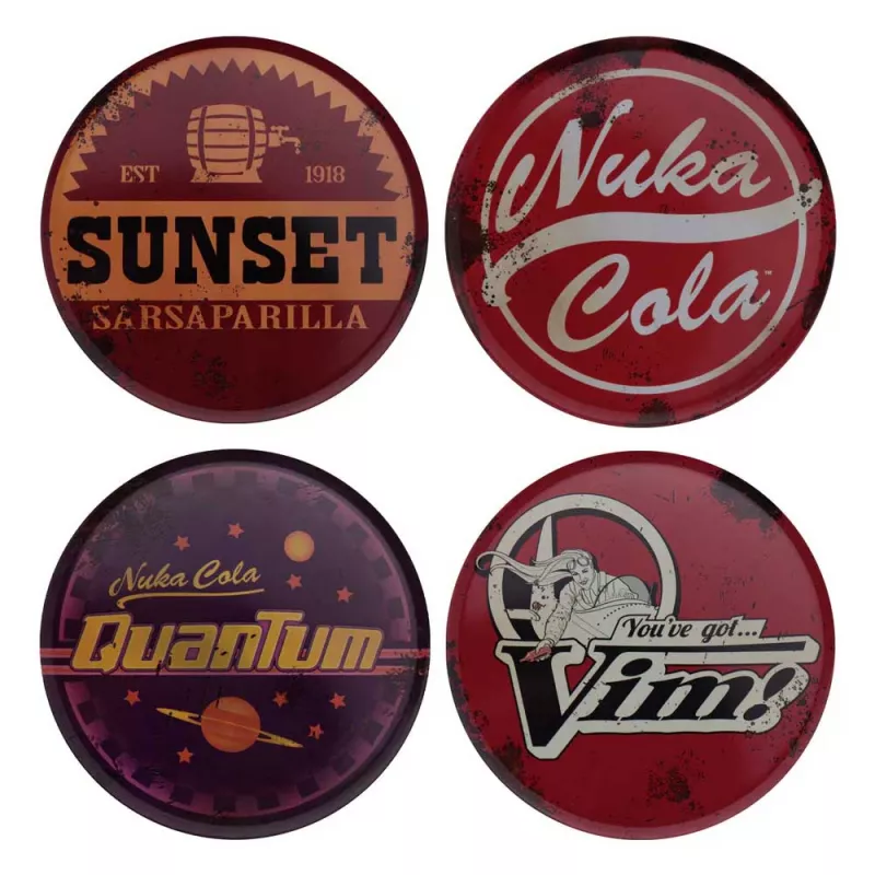 Fallout Set of Four Metal Drinks Coasters