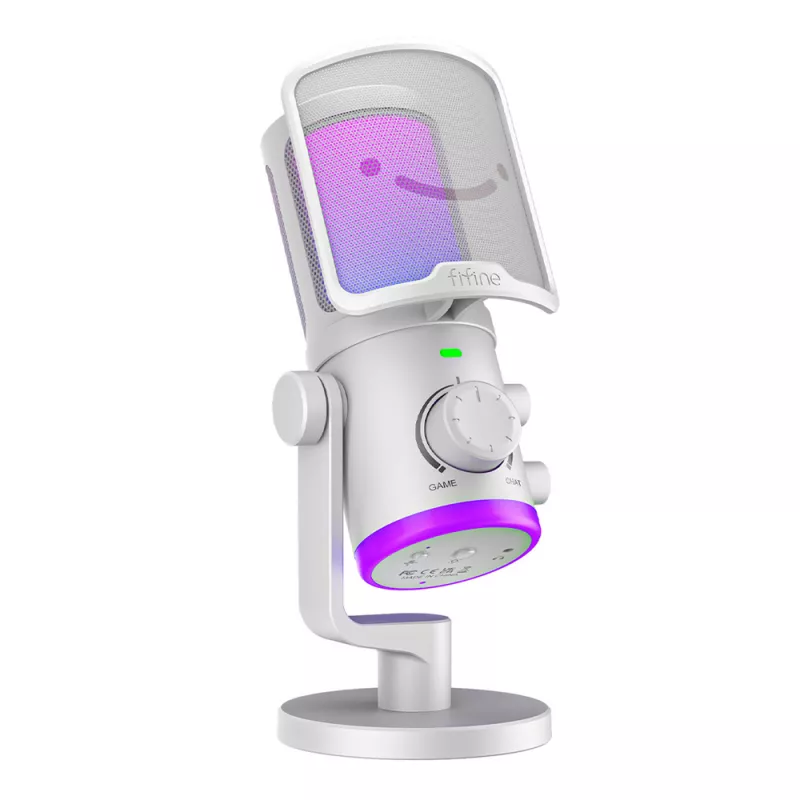 FIFINE AM6 Condenser RGB USB Microphone White