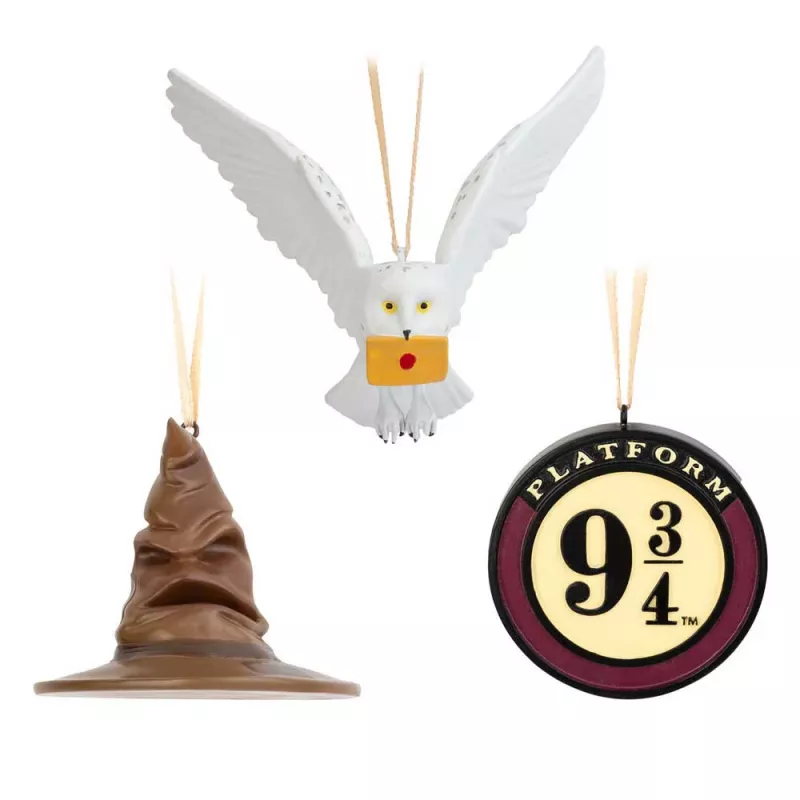 Harry Potter - Sorting Hat, Platform9 3/4 and Hedwig Ornaments