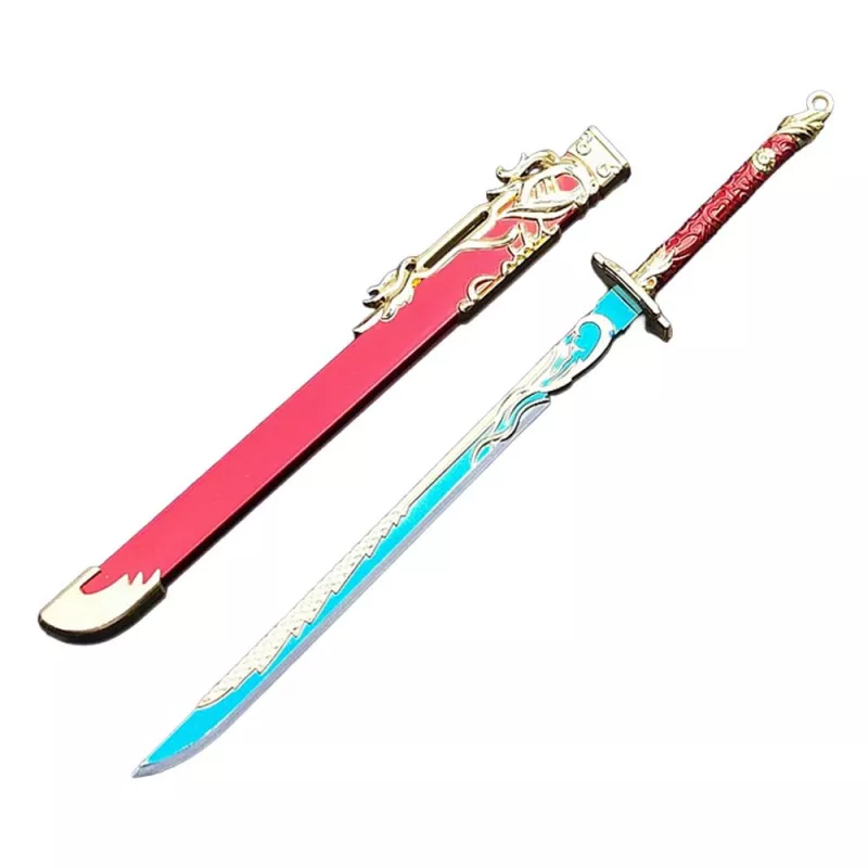 Sword Keychain - Anime Sword - Gold Blue
