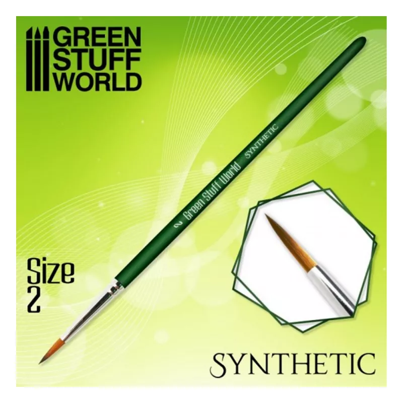 Synthetic Brush size #2 - GREEN SERIE