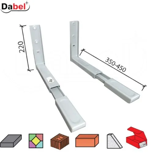 Dabel nosač za mikrotalasnu n7 silver 350-450/220 mm q
