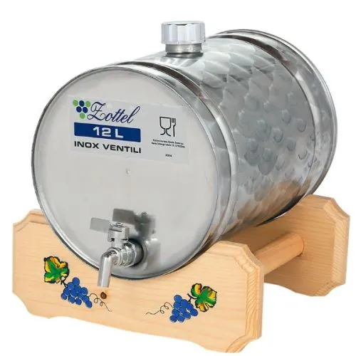 Inox ležeće bure za rakiju 12l