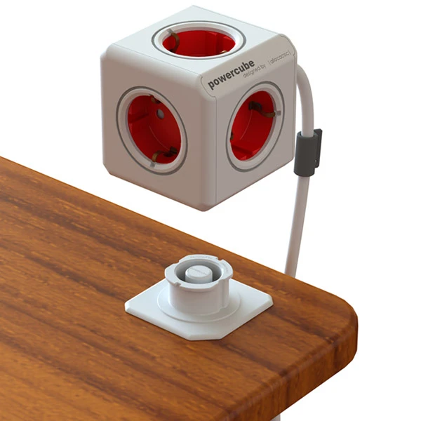 Allocacoc PowerCube (1300/DEEXPC) crveni produžni kabl 5 utičnica 1.5m
