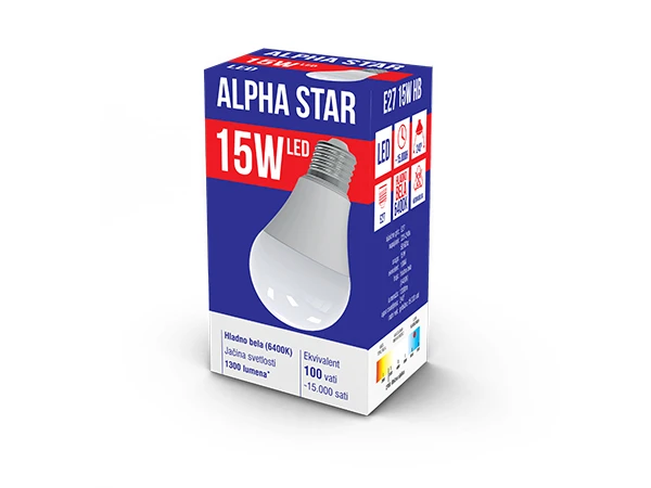 Alpha Star LED sijalica (024456) E27 15W 6400K 1300 lumena