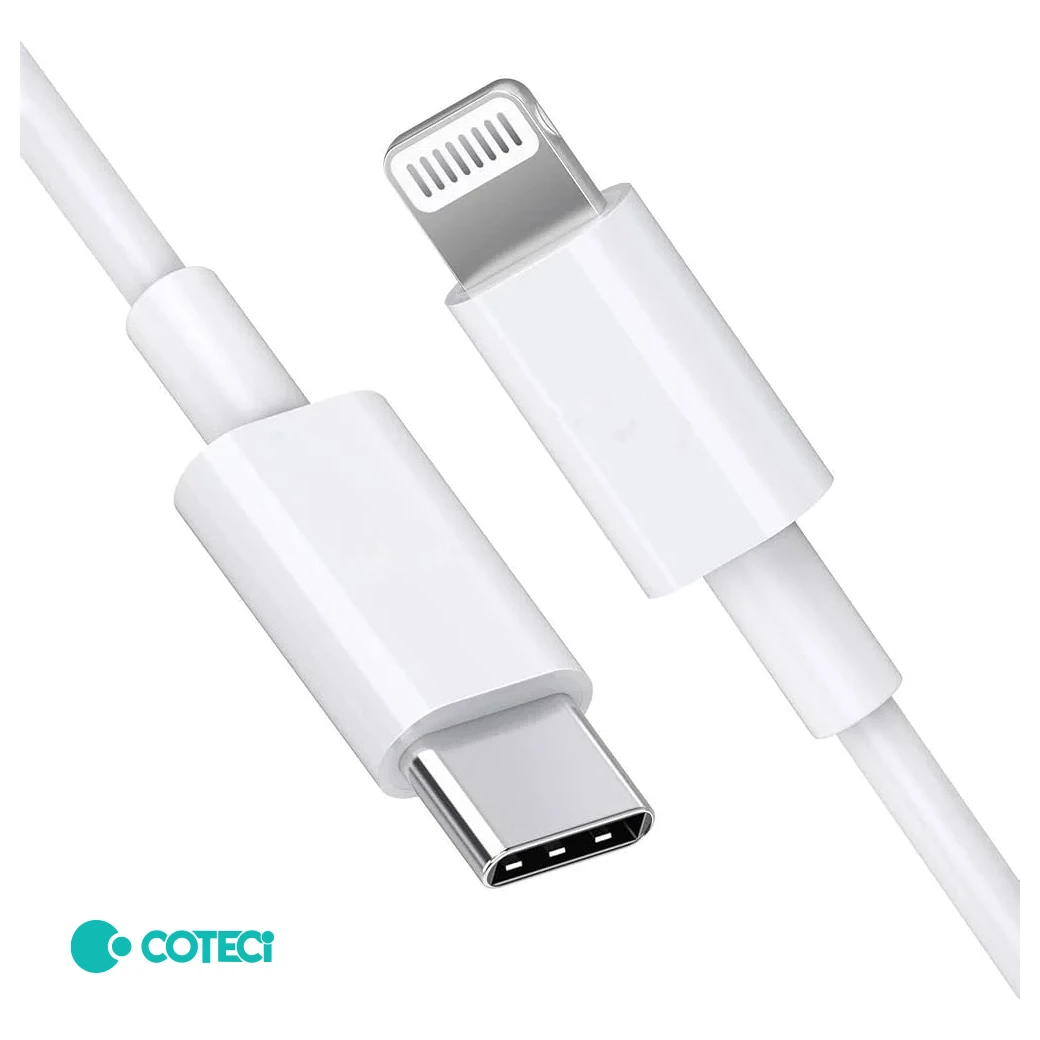Coteci (CS2165) kabl USB C (muški) na Lightning (muški) 3A PD 1m beli