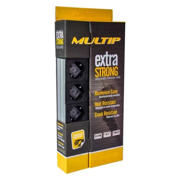 Multip (1001063) crni produžni kabl sa prekidačem 6 utičnica 1.4m