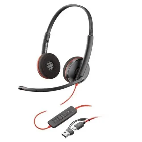 Poly Blackwire 3220 Stereo USB-C + USB-C/A crne slušalice