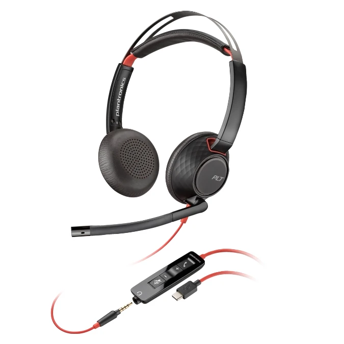 Poly Blackwire 5220 USB-C + 3.5mm+USB-C/A adapter crne slušalice