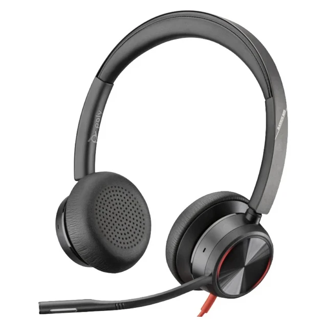 Poly Blackwire 8225 MS Teams Certified + USB-C/A adapter crne slušalice