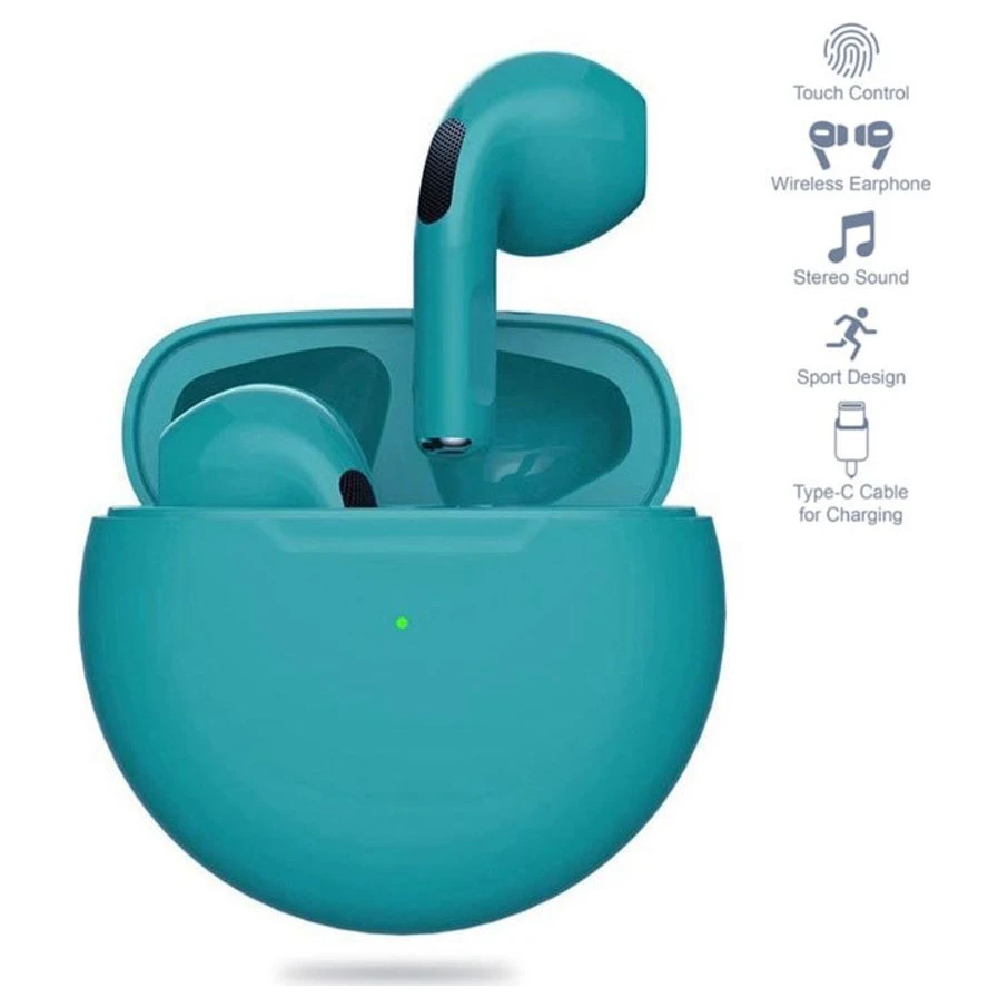 RED Airpods T-phox Pro Bluetooth slušalice plave
