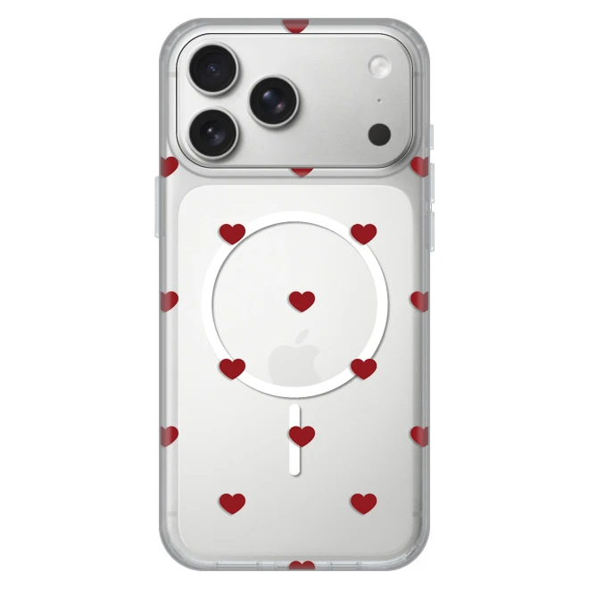 Red Print Magsafe maska za mobilni telefon iPhone 17 Pro Max 6.9 red hearts