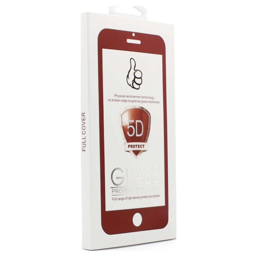 Red Tempered Glass zaštitno staklo za iPhone 6 Plus, 6S Plus - 5D, crni