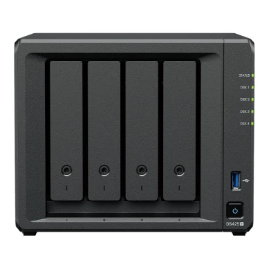 Synology DS425 Desktop NAS - Intel Celeron J4125 4 - core 2.0 GHz, 4x 3.5" SATA, 2x M.2 NVMe, 2 GB DDR4, 2.5 GbE i 1 GbE LAN