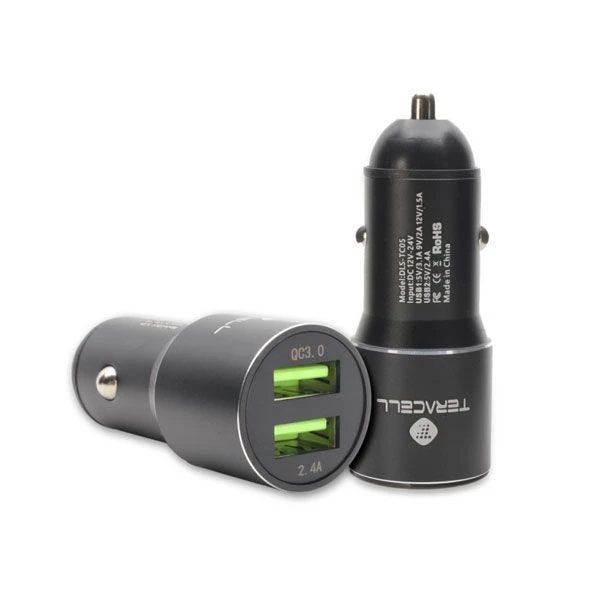 Teracell Evolution TC-05 (79078) auto punjač 3.0 2xUSB 12V/24V 2.1A/2.4A sivi
