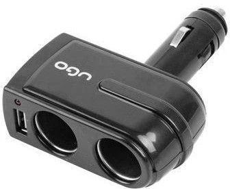 Ugo URS-1018 crni auto adapter 2x 12V/24V+USB A